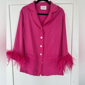 Sleeper party pajama top in hot pink